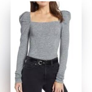 a.n.a Heather Gray Long‎ Sleeve Women's Top Size M